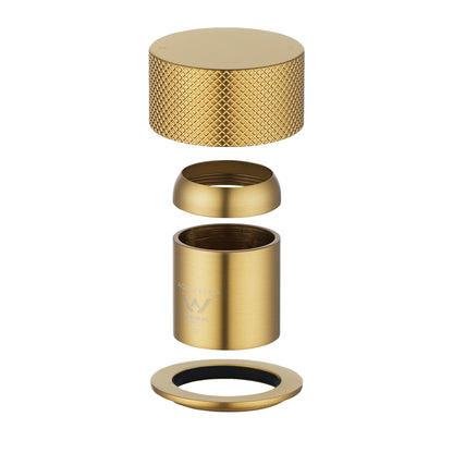 MOON Series Round Brushed Brass Progressive Wall Mixer Handle(match CLPM)