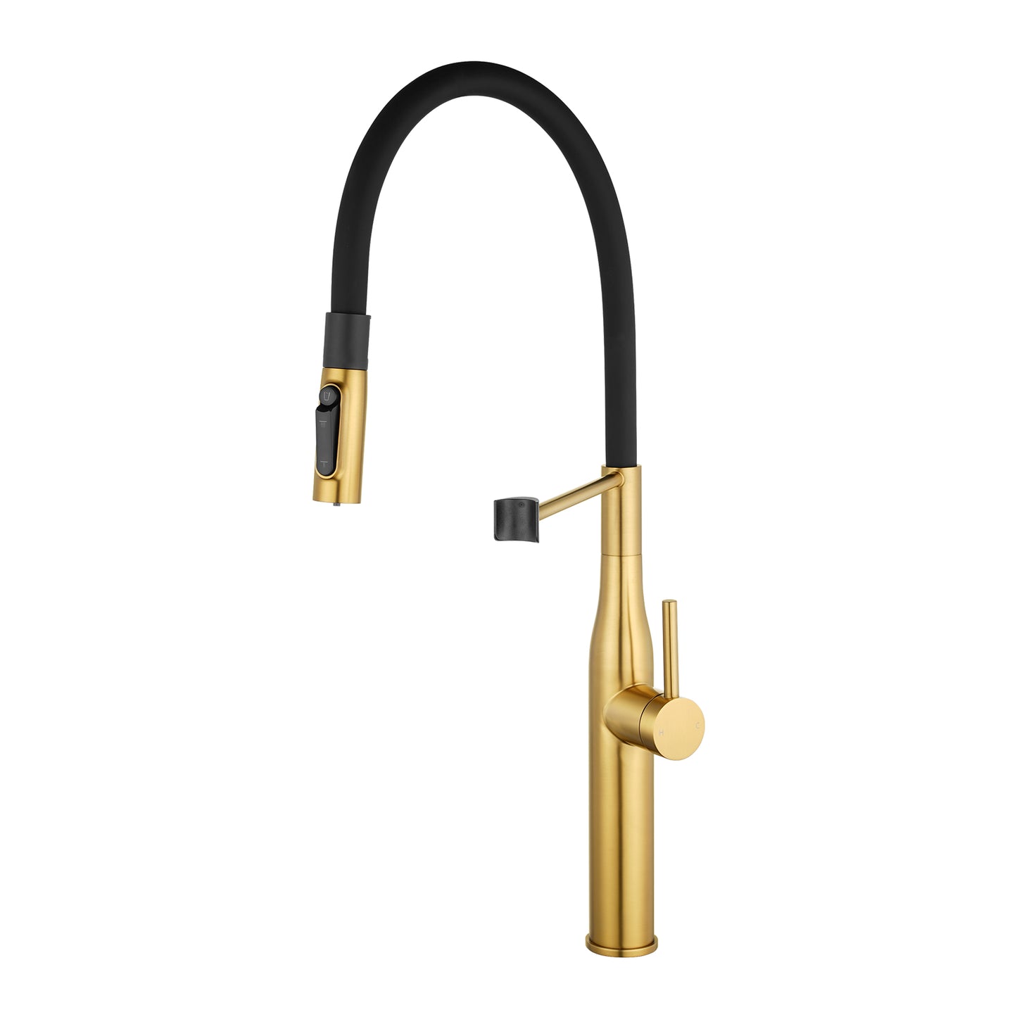 Brushed Brass Pull Out Kitchen Mixer