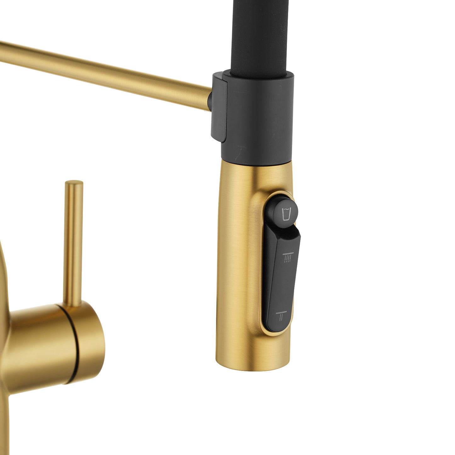 Brushed Brass Pull Out Kitchen Mixer