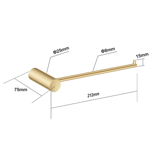 Brushed Gold Pin Hand Towel Holder | BUYG6203.TR