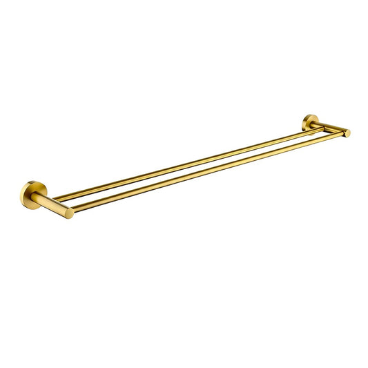 LUCID PIN Series Brushed Brass Double Towel Rail Rail 790mm
