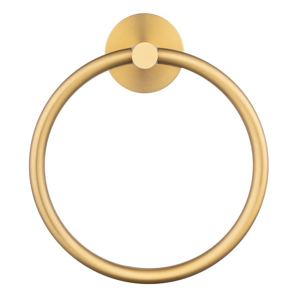 LUCID PIN Series Round Brushed Brass Towel Ring