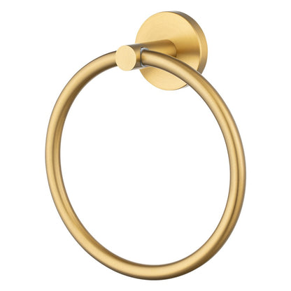 LUCID PIN Series Round Brushed Brass Towel Ring