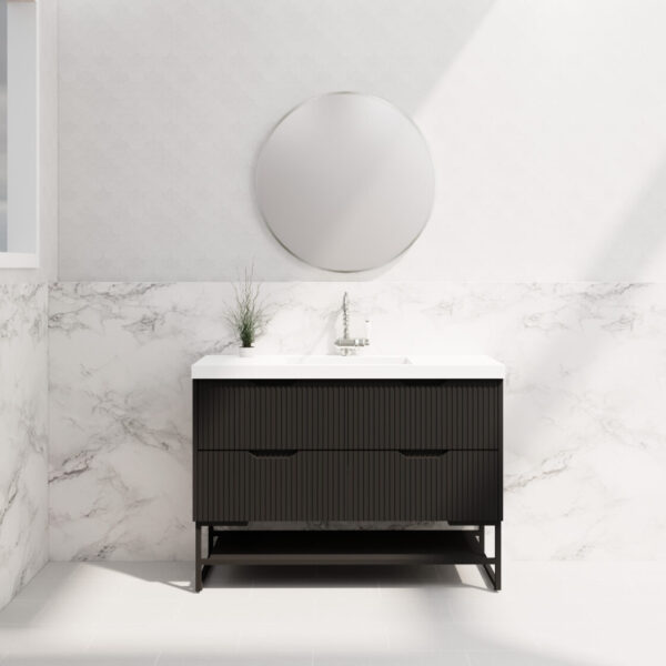 1200mm * Matt Black           * Fluted style          *  2 tiers                 4 Drawers                      * Freestanding