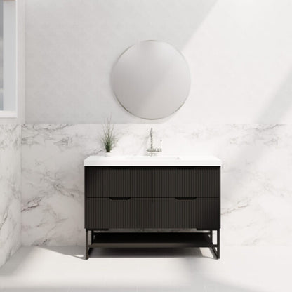 1200mm * Matt Black           * Fluted style          *  2 tiers                 4 Drawers                      * Freestanding
