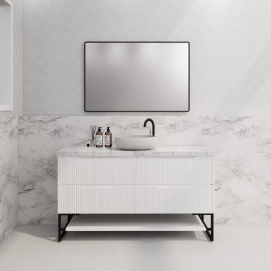 1500mm * Matt White            * Fluted style          *  2 tiers                 4 Drawers                      * Freestanding