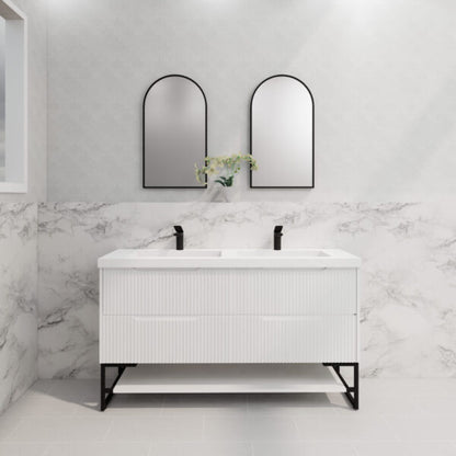 1500mm * Matt White            * Fluted style          *  2 tiers                 4 Drawers                      * Freestanding