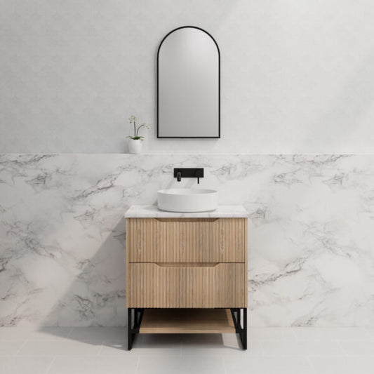 750mm Bali Freestanding Wall Hung Vanity - MDF - American oak