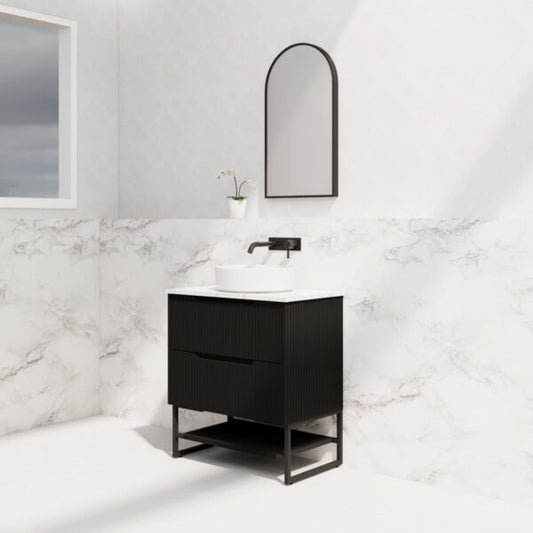 750mm Bali Freestanding Wall Hung Vanity - MDF - Matt black