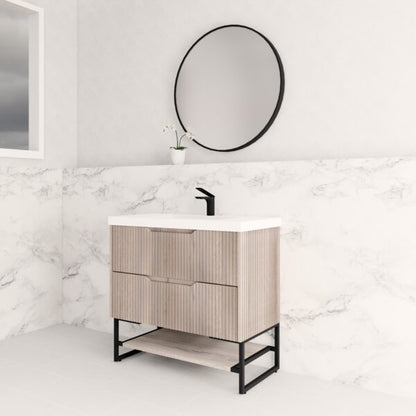 900mm * White oak   *Fluted style                        * 2 tiers                 2 Drawers                           *Freestanding
