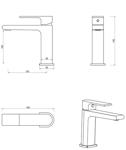 Beki Basin Mixer - French Gold