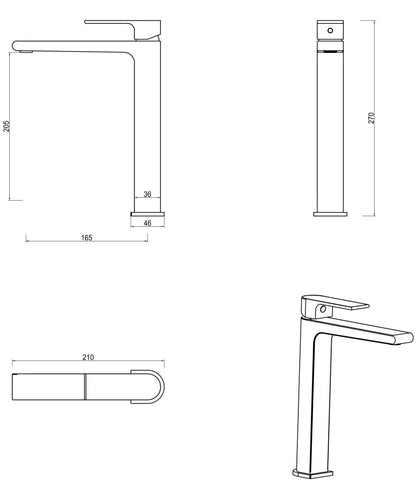 Beki TALL Basin Mixer - Chrome