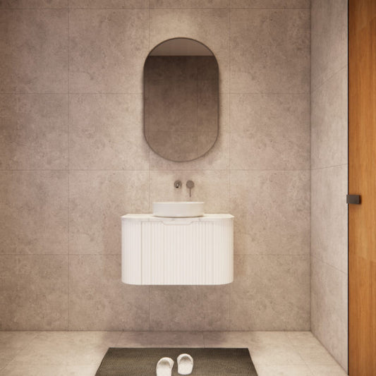 RIVA BERGEN MATTE WHITE 750MM SINGLE BOWL WALL HUNG VANITY