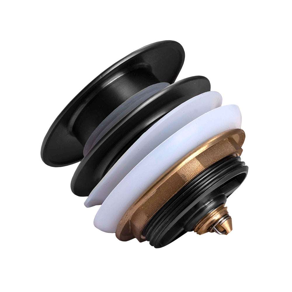 40mm Mushroom Black Brass Bathtub Pop Up Waste without Overflow