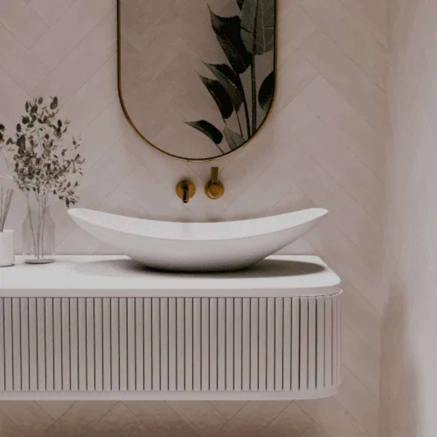 750mm Pietra Bianca - Boat Above Counter Basins