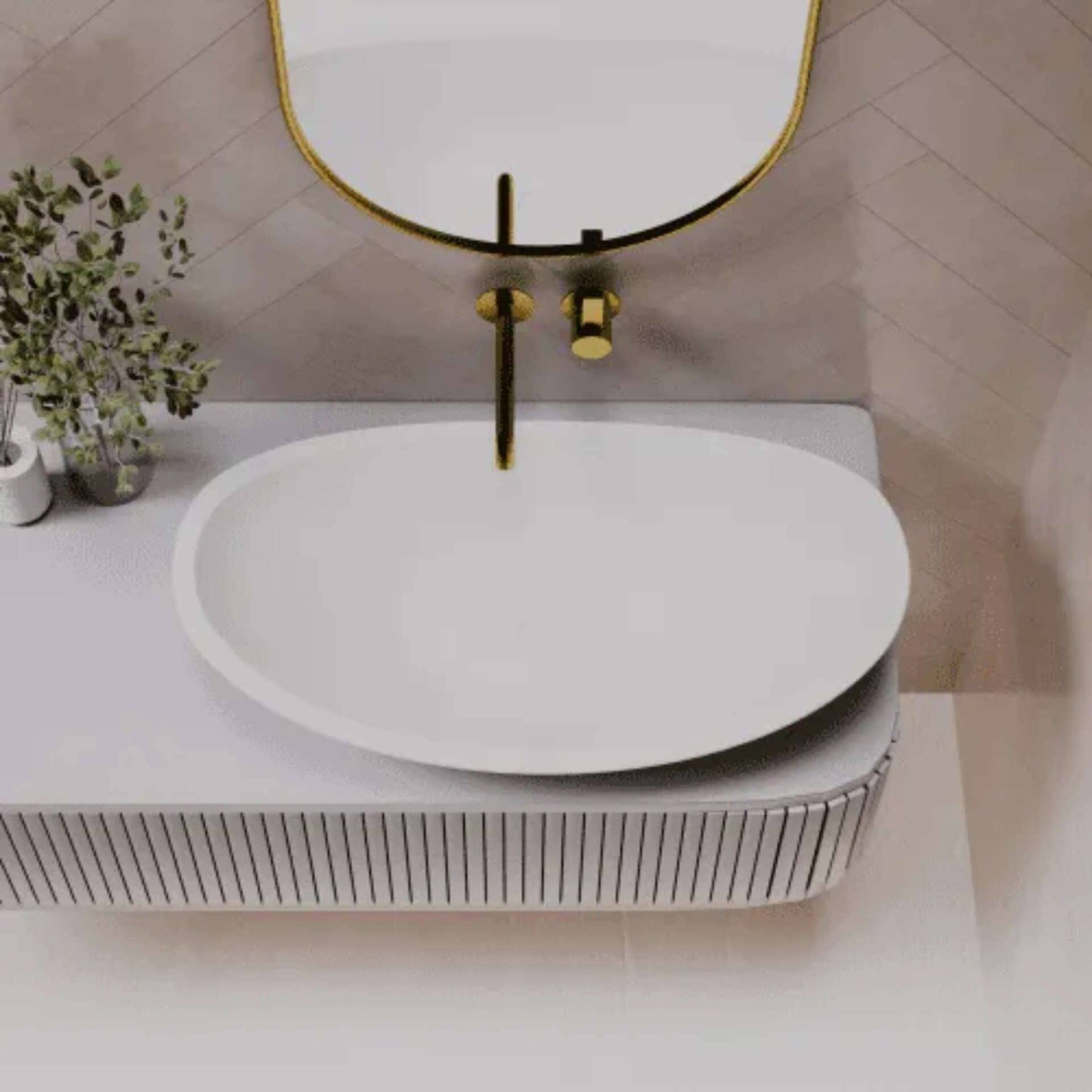 750mm Pietra Bianca - Boat Above Counter Basins