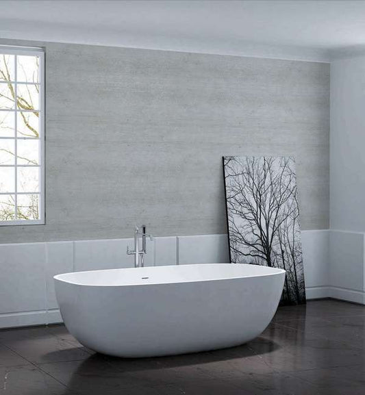 1650mm Pietra Bianca - Bora Freestanding Bathtub
