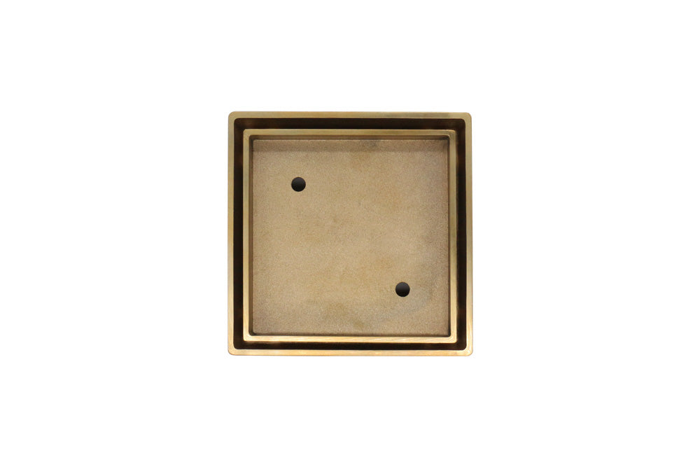 Brushed Gold Smart Tile Insert Floor Waste Shower Grate Drain (88mm outlet)