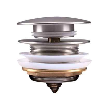 40mm Mushroom Brushed Nickel Brass Bathtub Pop Up Waste without Overflow