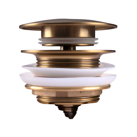 40mm Mushroom Brushed Brass Bathtub Pop Up Waste without Overflow(Brass)