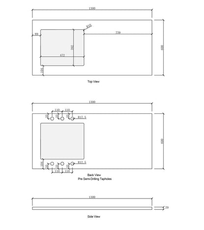 Byron/Bondi Black Oak Laundry Kit 1305x600x2100