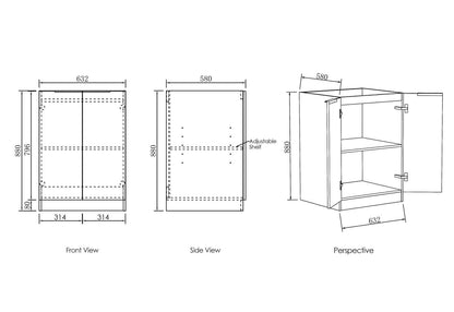 ByronBondi Laundry 630 Black Oak Base Cabinet