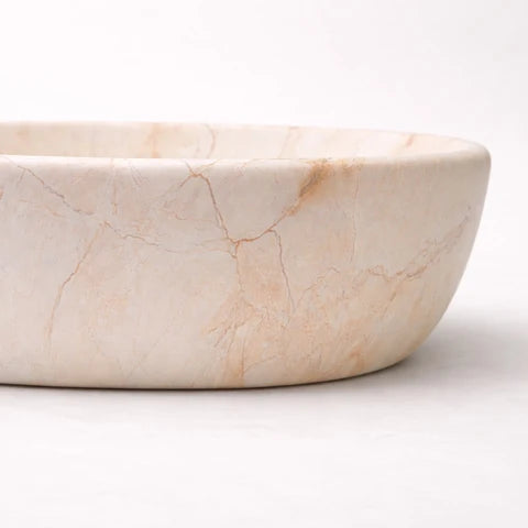 485*350*140mm Matte Beige Carrara Design Above Counter Basin