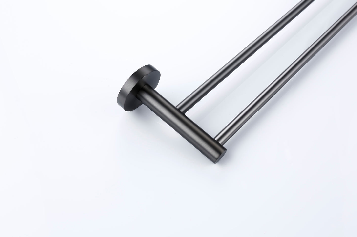 Lux S2 800mm Double Towel Rail - Gunmetal