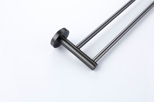 Lux S2 800mm Double Towel Rail - Gunmetal