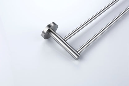 Lux S2 800mm Double Towel Rail - Brushed Nickel