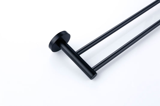 Lux S2 800mm Double Towel Rail - Matte Black
