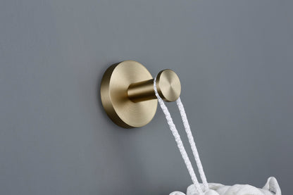 Lux S2 Single Robe Hook - Brushed Brass