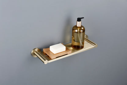Lux S2 Metal Shower Shelf - Brushed Brass