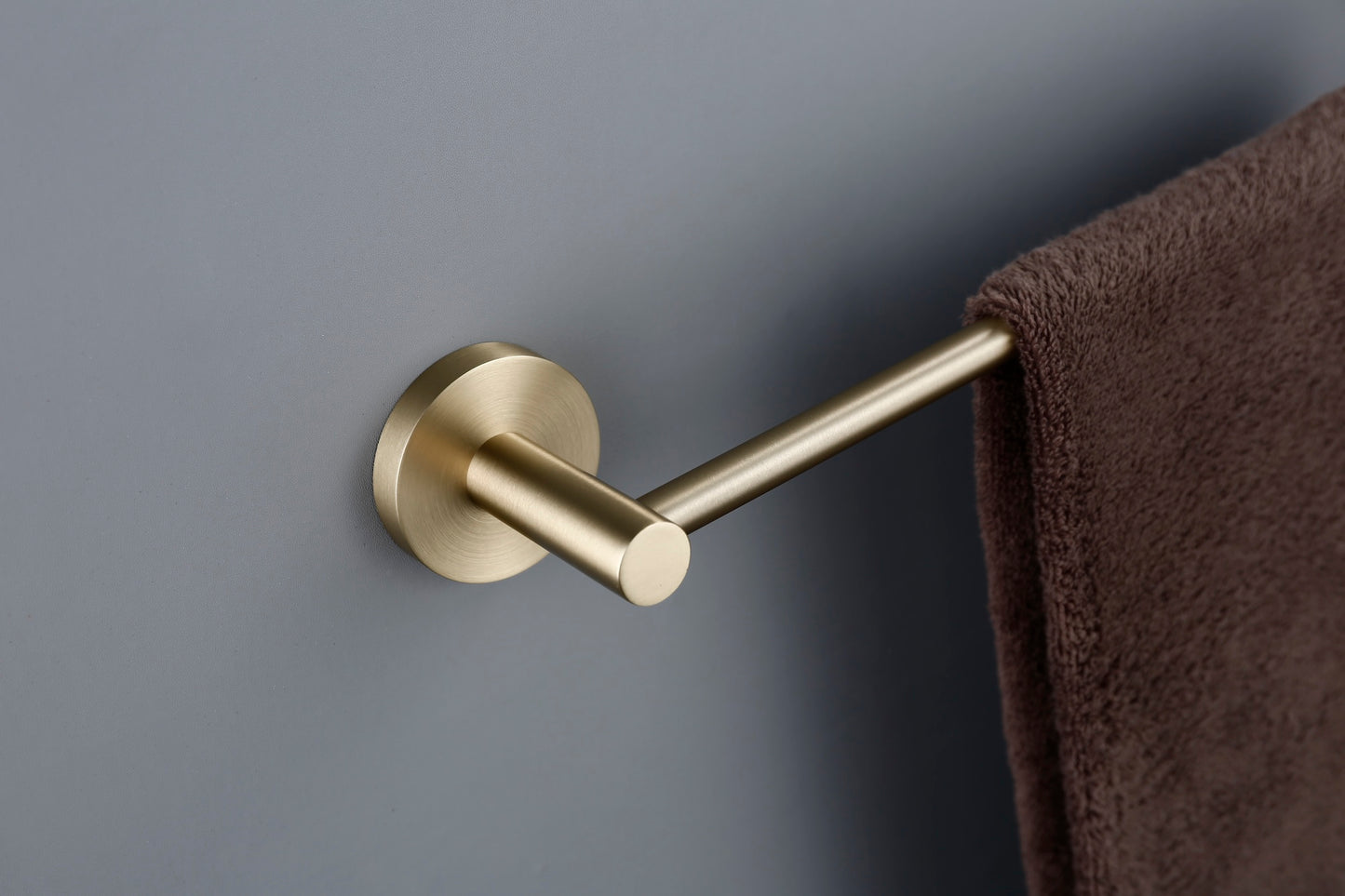 Lux S2 800mm Single Towel Rail - Brushed Brass