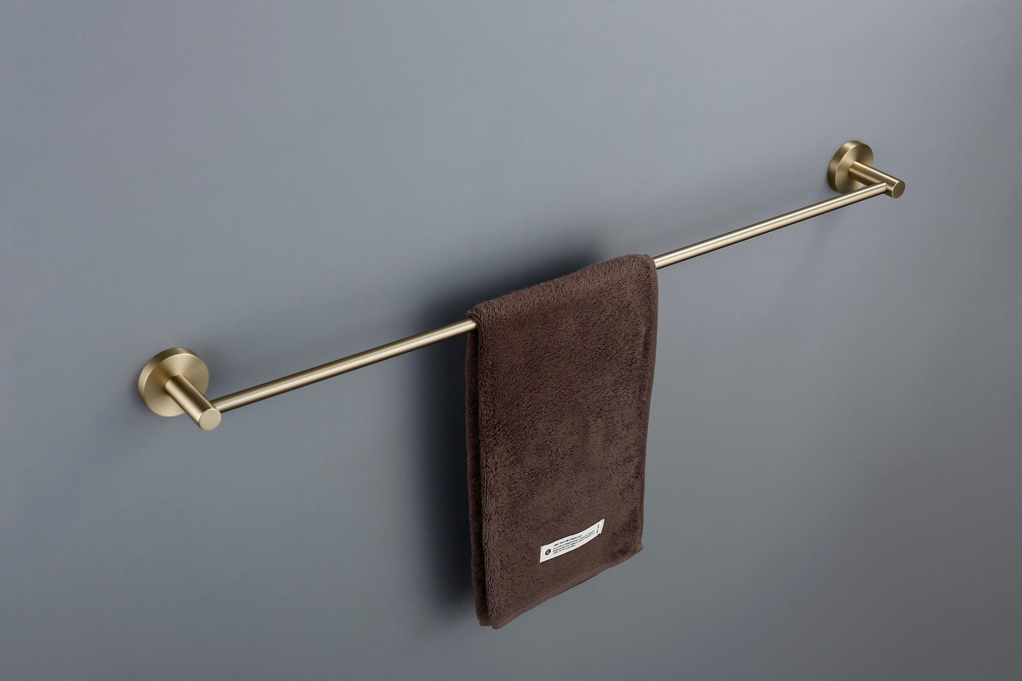 Lux S2 800mm Single Towel Rail - Brushed Brass