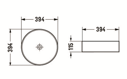 400mmx400mm  Above Counter Basin - Matte White