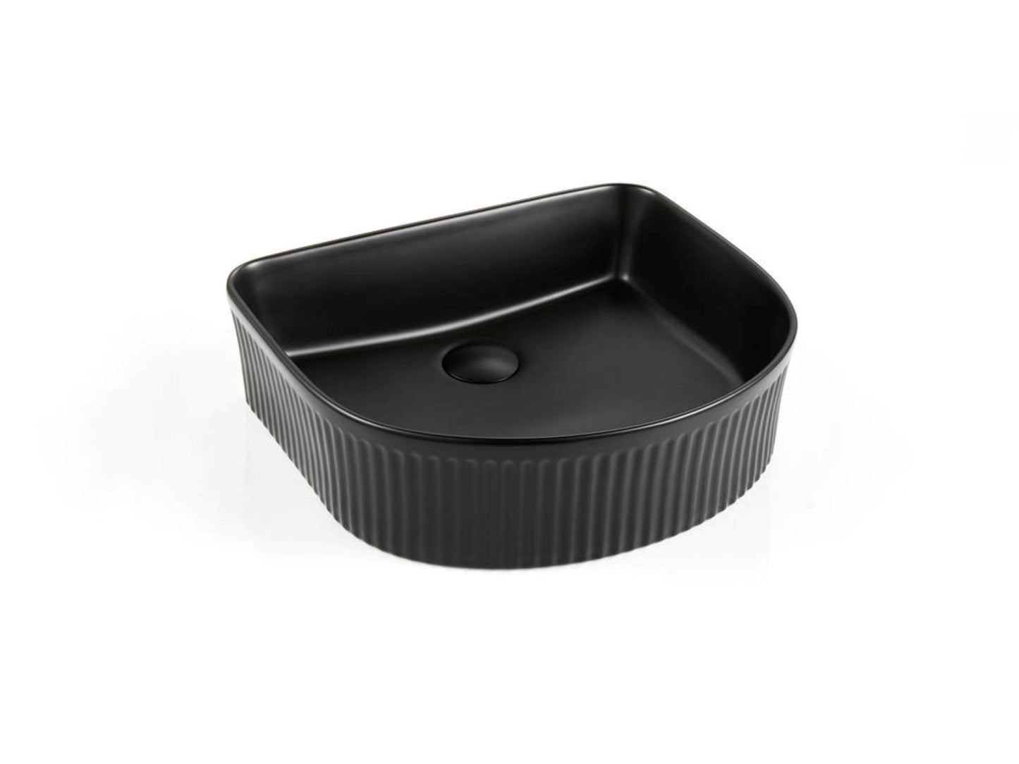 415mmx365mm Cascade Fluted Above Counter Basin - Gloss White