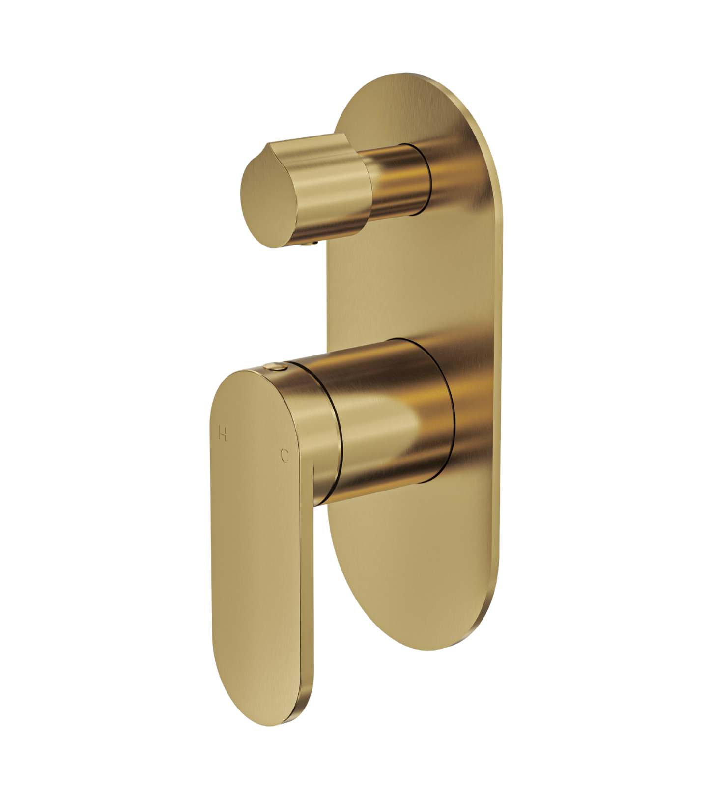 Capo 1-Plate Wall Mixer with Divertor Trim Kit - Brushed Brass