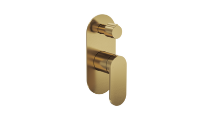 Capo 1-Plate Wall Mixer with Divertor Trim Kit - Brushed Brass