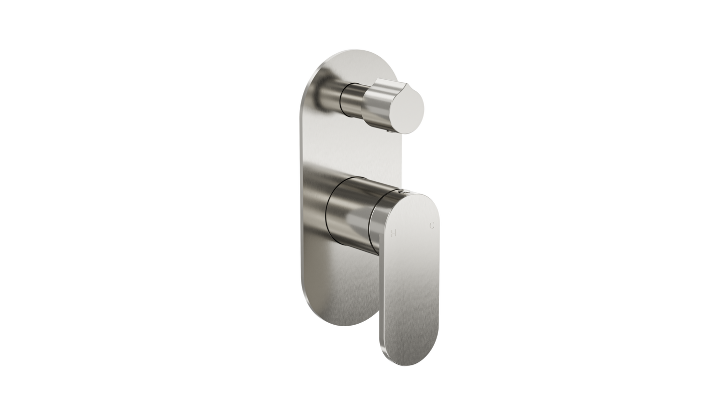 Capo 1-Plate Wall Mixer with Divertor Trim Kit - Brushed Nickel