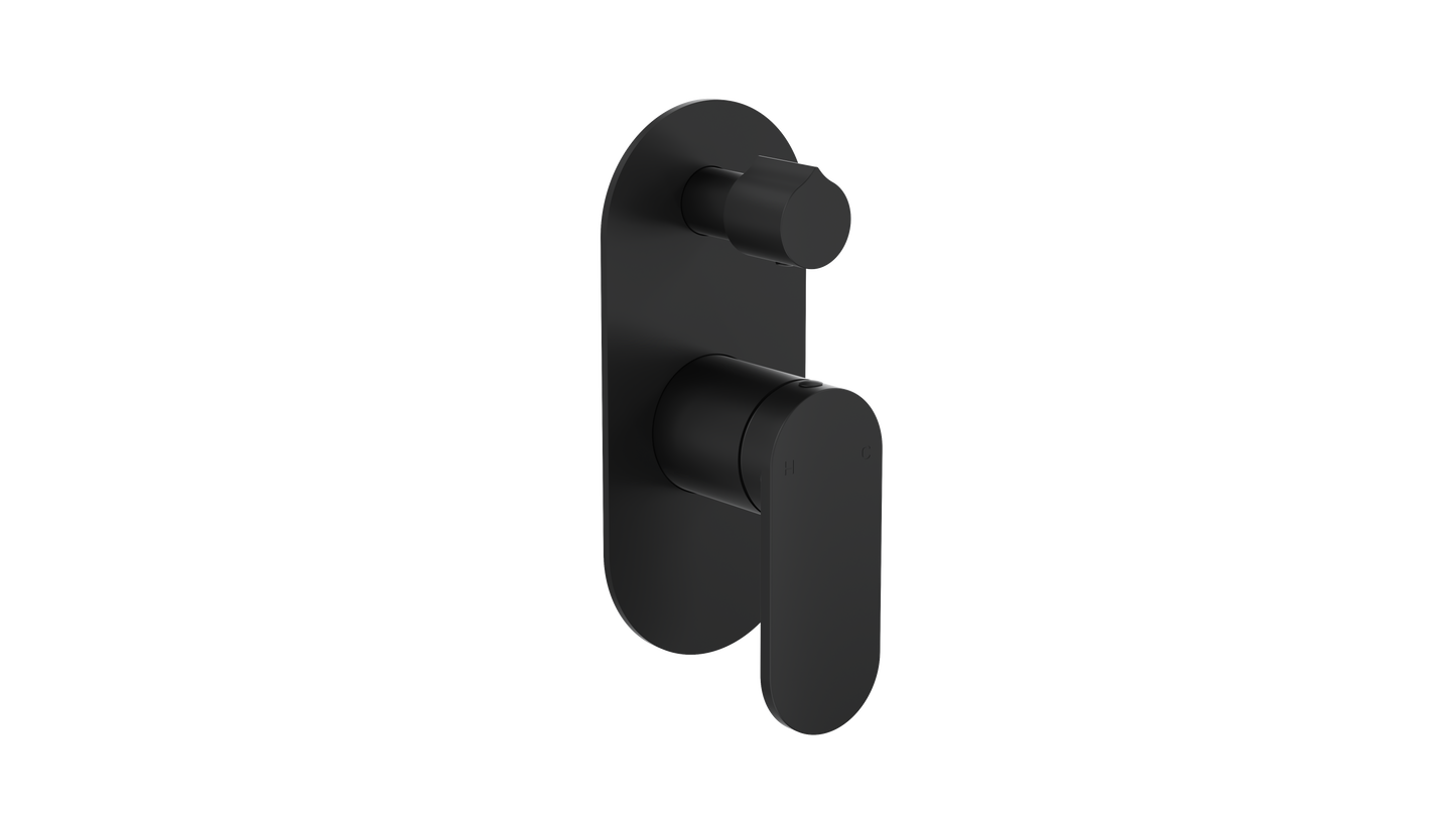 Capo 1-Plate Wall Mixer with Divertor - Matte Black