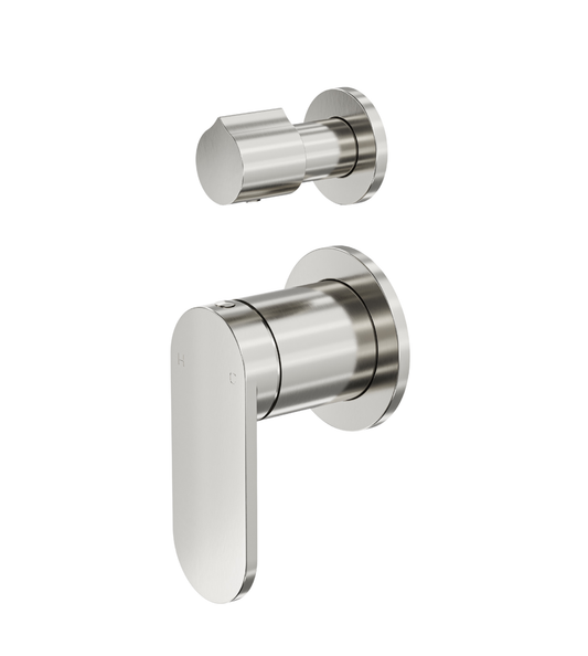 Capo 2-Plate Wall Mixer with Divertor Trim Kit - Brushed Nickel