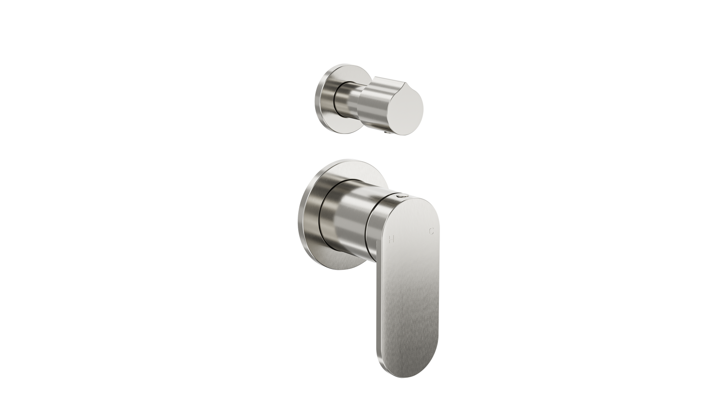 Capo 2-Plate Wall Mixer with Divertor - Brushed Nickel