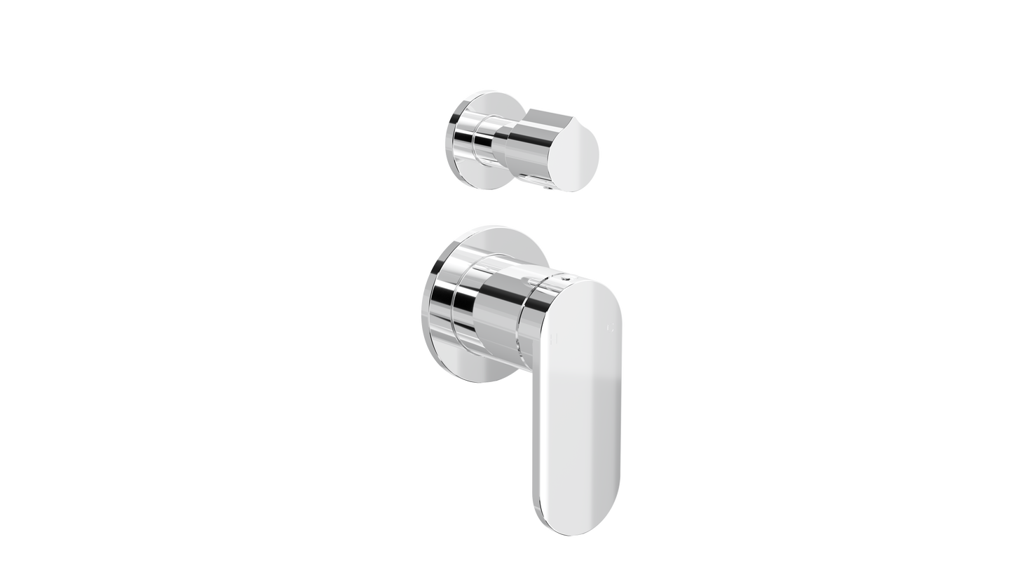 Capo 2-Plate Wall Mixer with Divertor Trim Kit - Chrome