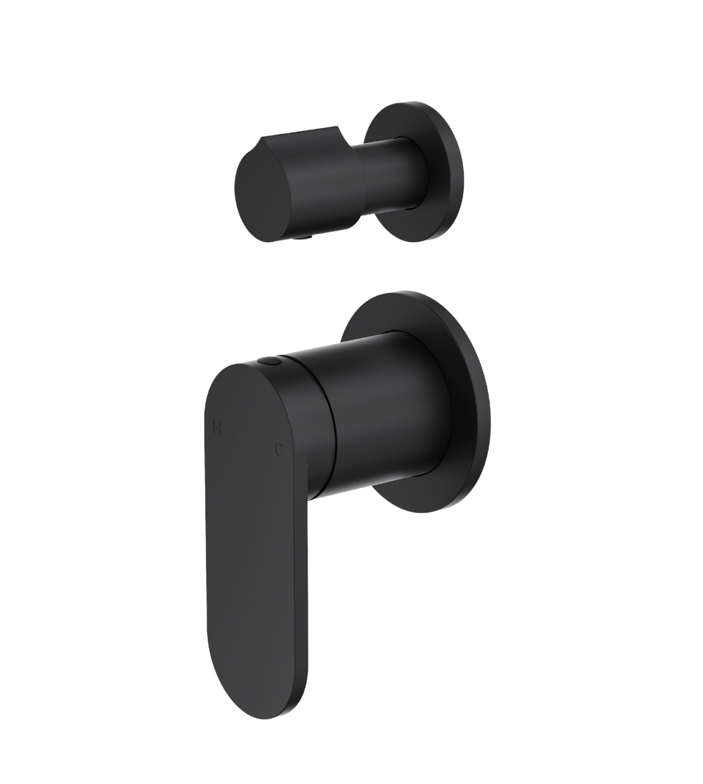 Capo 2-Plate Wall Mixer with Divertor - Matte Black