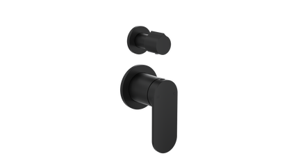 Capo 2-Plate Wall Mixer with Divertor - Matte Black