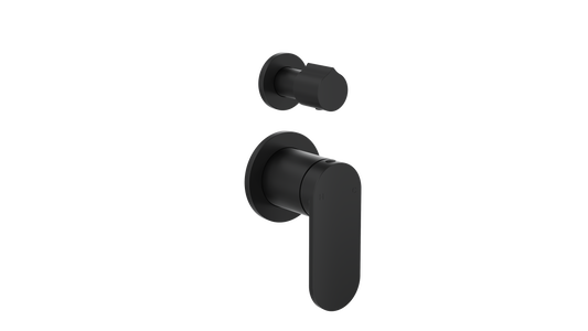 Capo 2-Plate Wall Mixer with Divertor Trim Kit - Matte Black