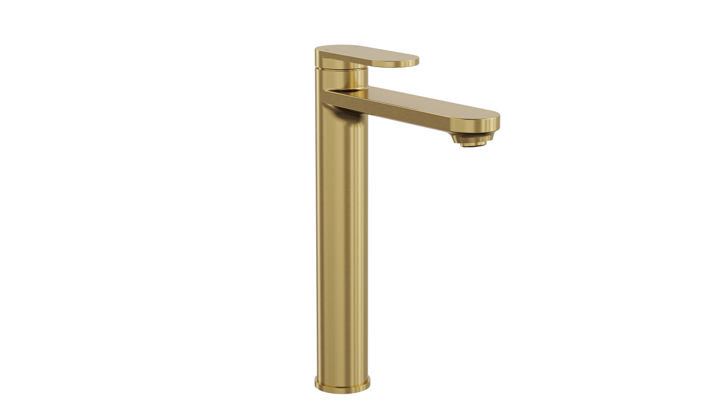 Capo Tall Basin Mixer - Brushed Brass