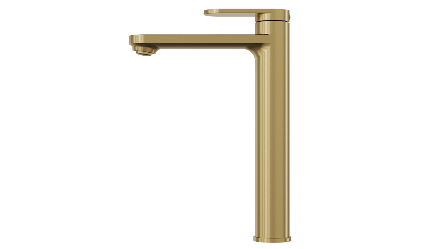Capo Tall Basin Mixer - Brushed Brass