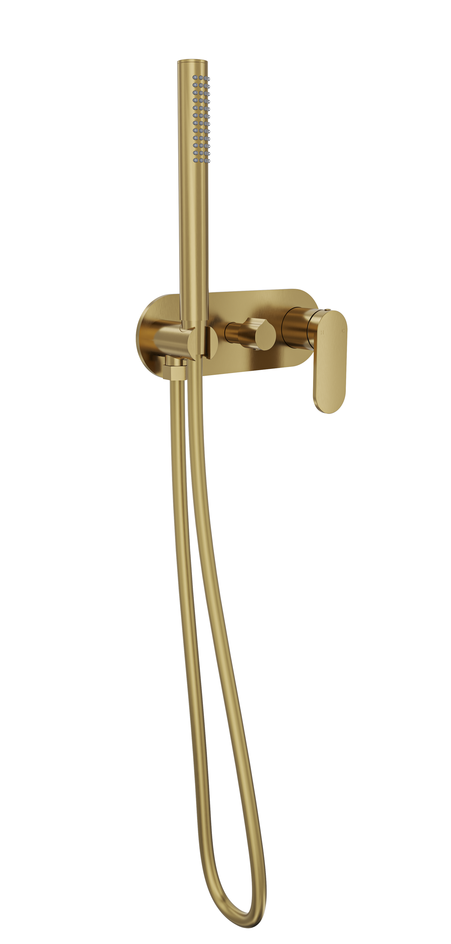 Capo 1-Plate Wall Mixer with Hand Shower Trim Kit - Brushed Brass